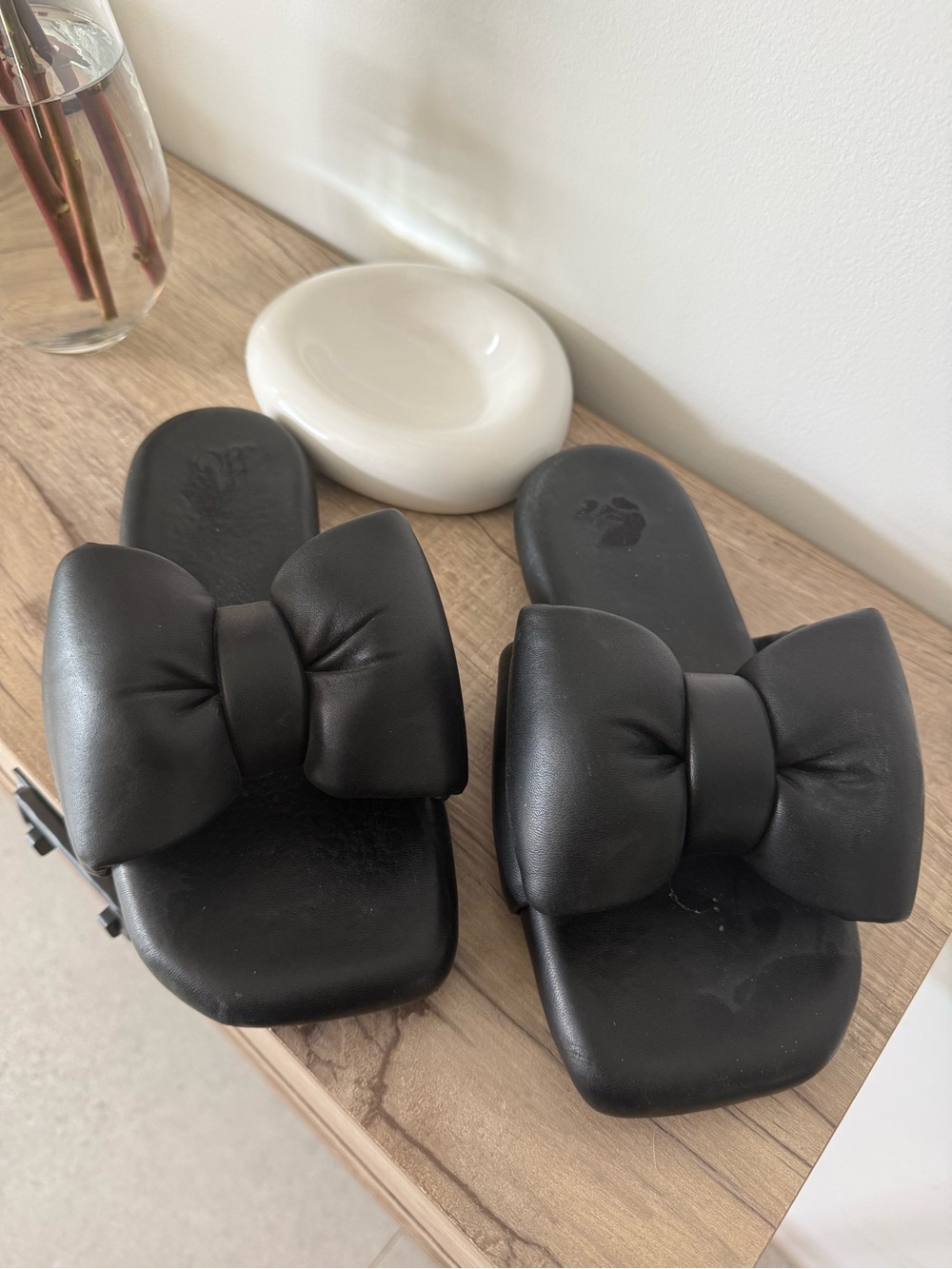 Off-White padded black bow Slide Sandals - Size 37